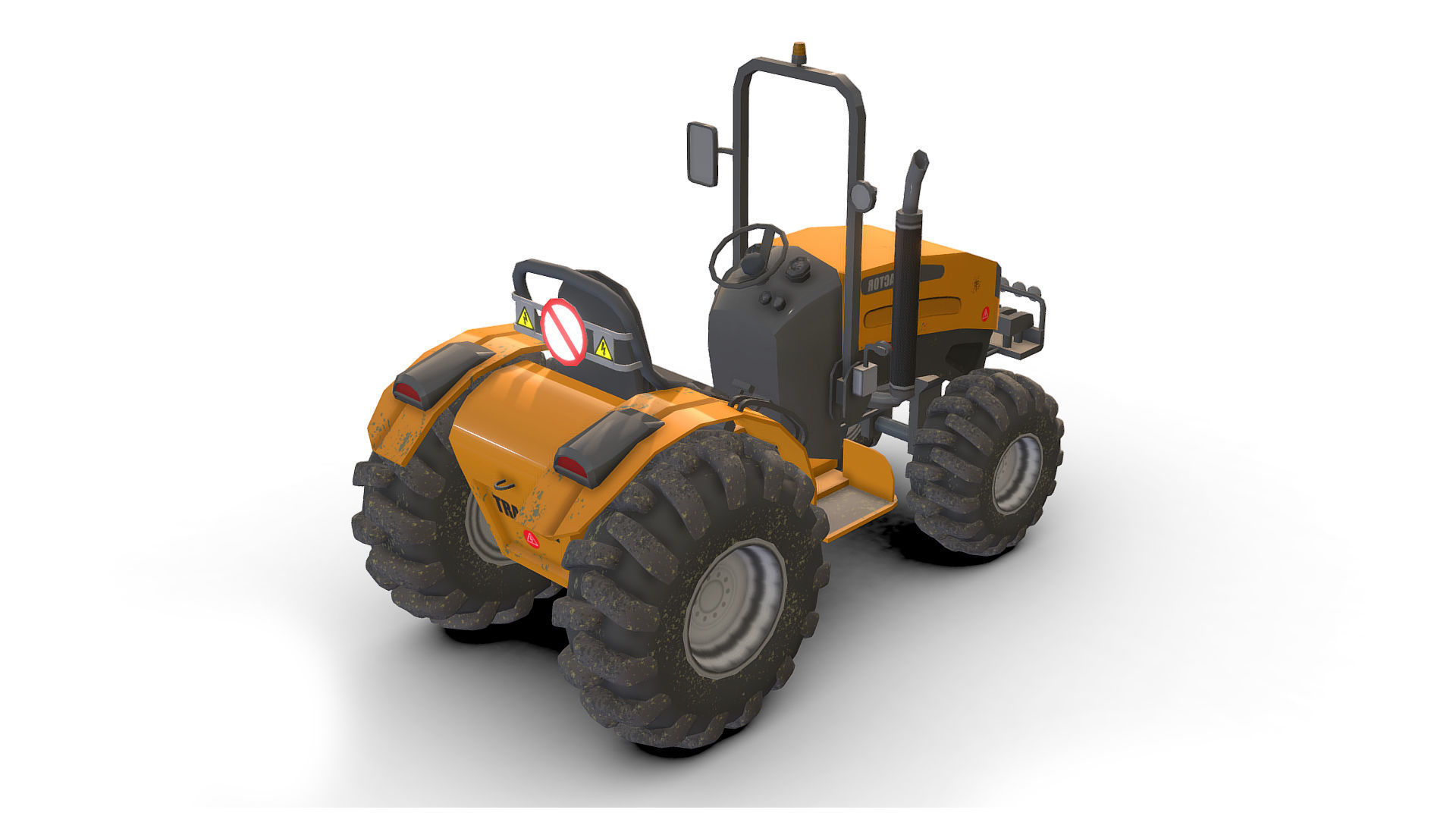 Tractor Low-poly 3D model_2