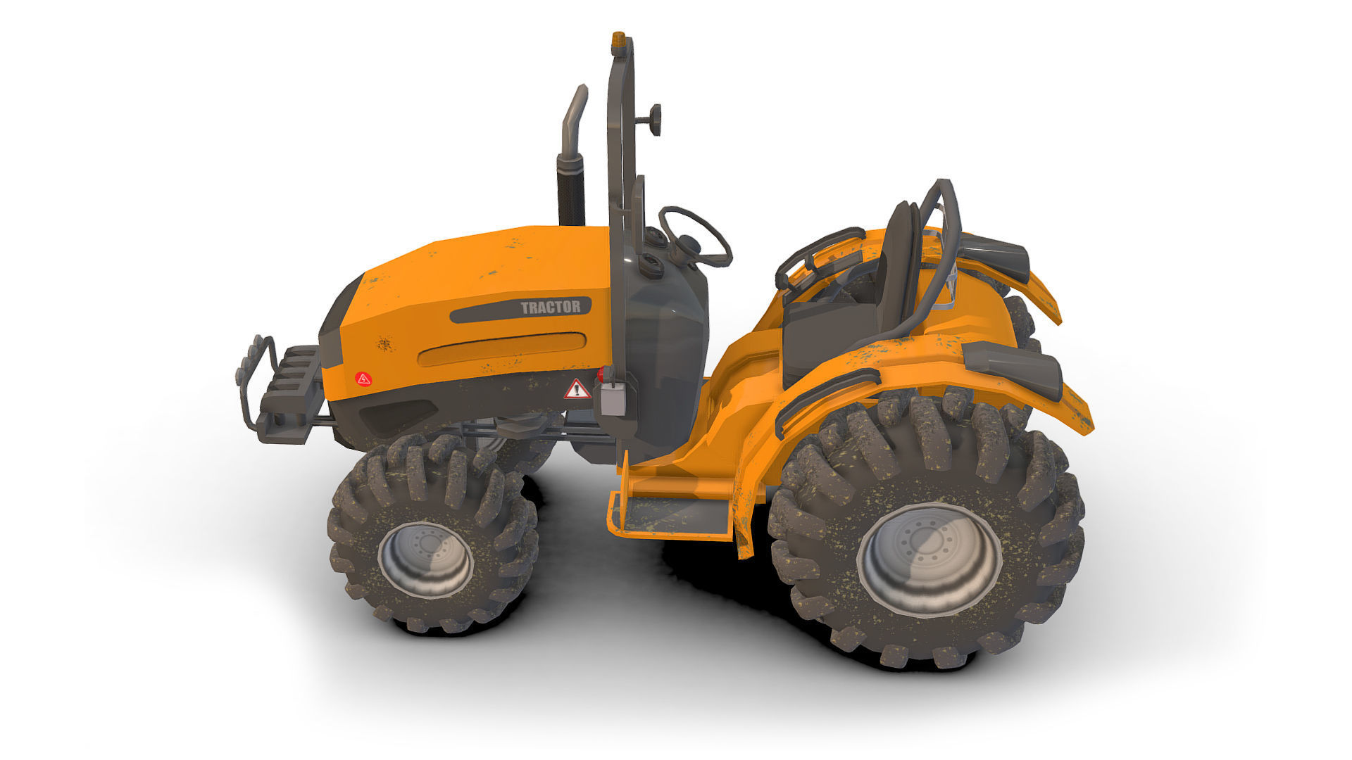 Tractor Low-poly 3D model_4