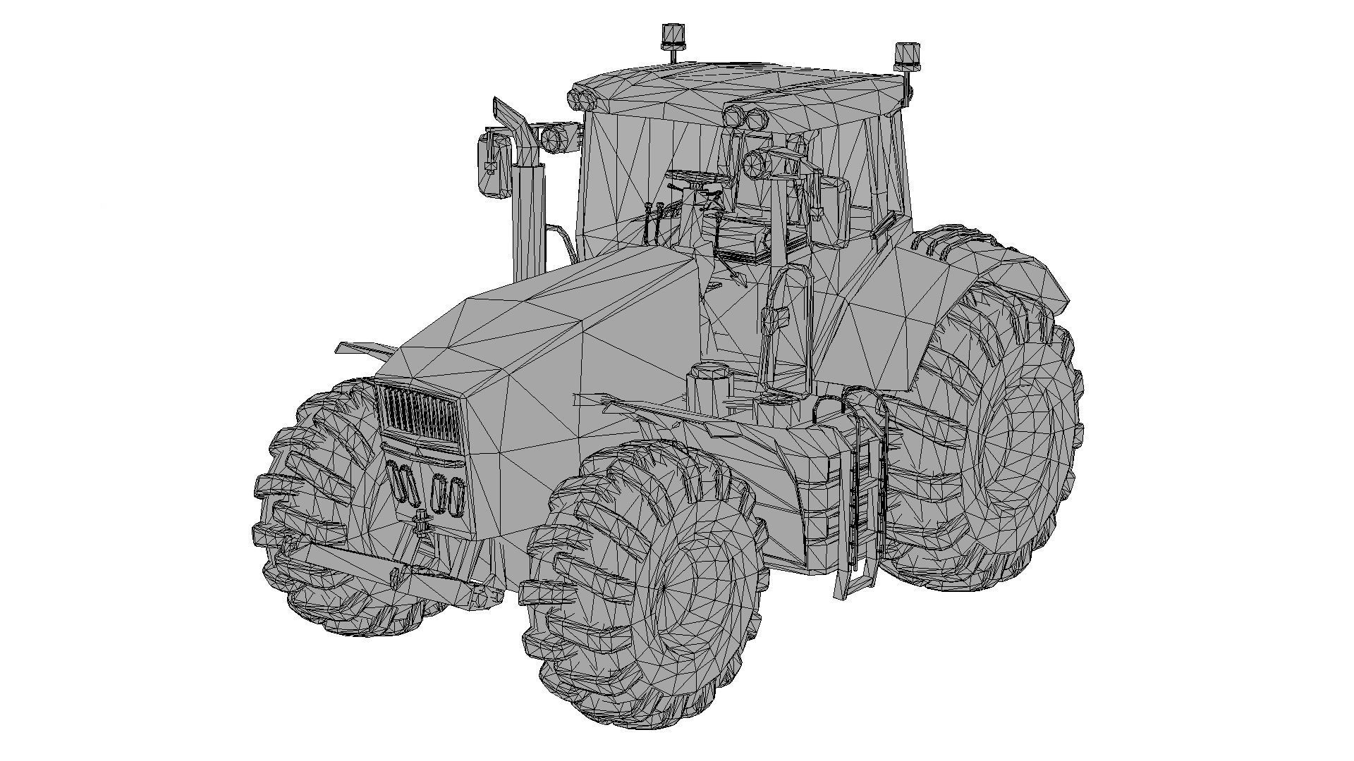 Tractor Model Low-poly 3D model_5