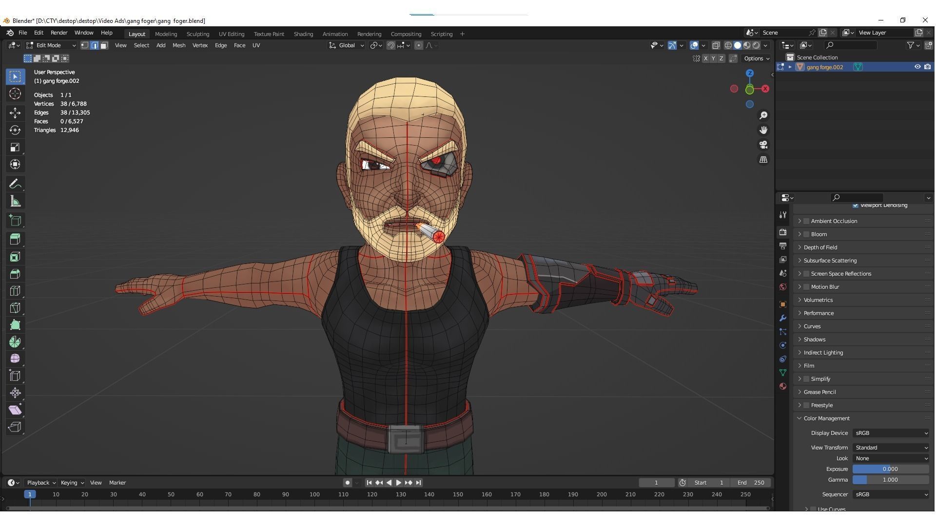 Character Gang Foger Chibi Low-poly 3D model_8
