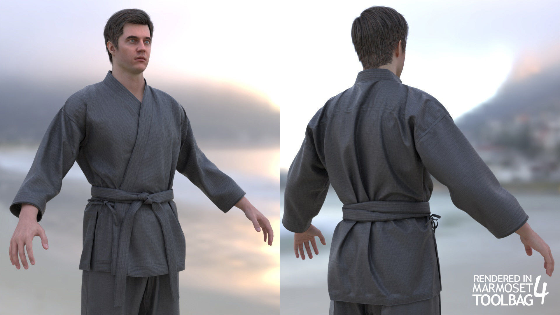 Womens and Mens Martial Uniforms - Modular - Rigged 3D Model Collection_13