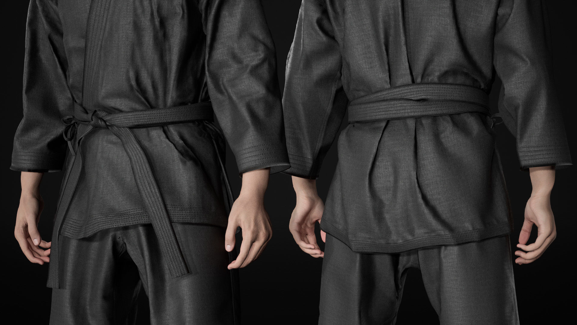 Womens and Mens Martial Uniforms - Modular - Rigged 3D Model Collection_31