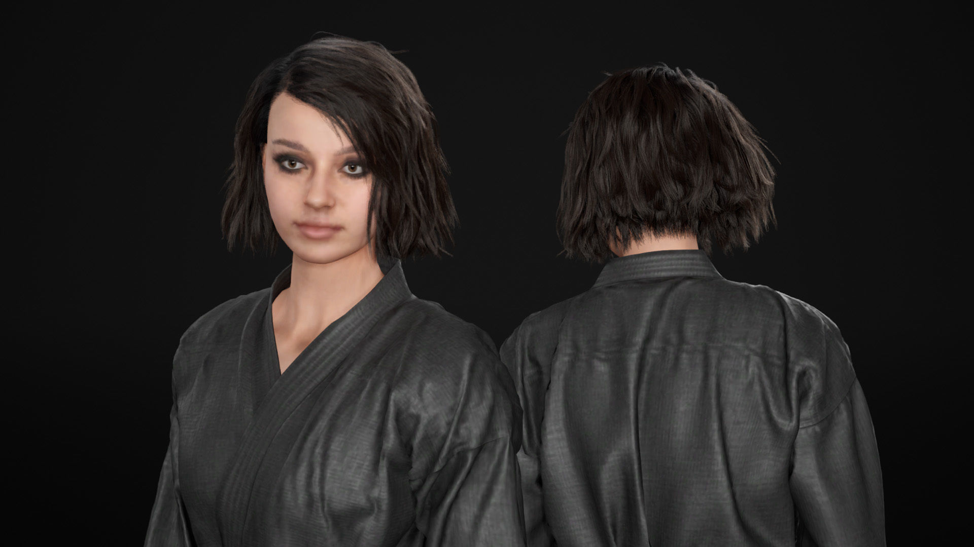 Womens and Mens Martial Uniforms - Modular - Rigged 3D Model Collection_36