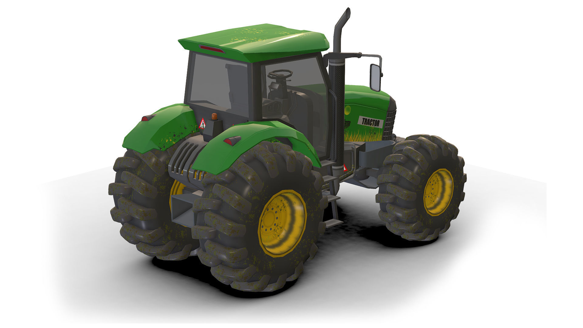 Tractor  Low-poly 3D model_2