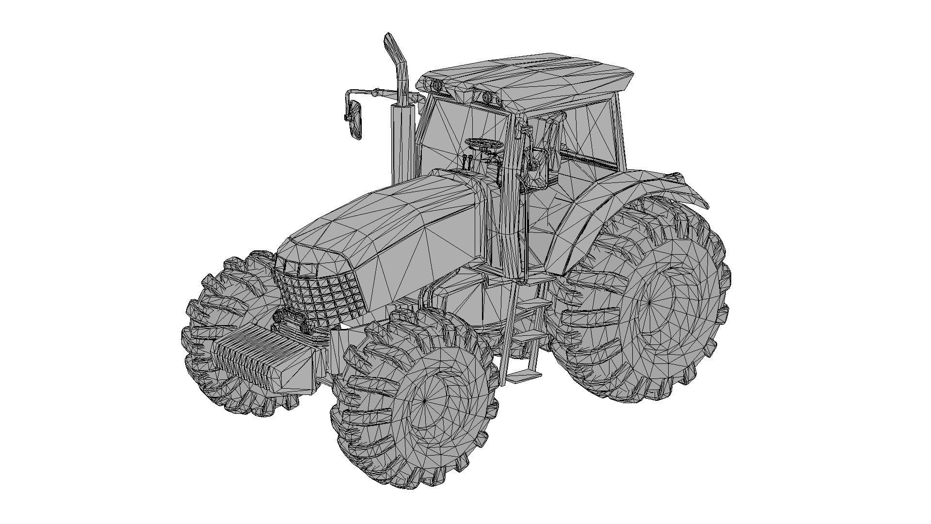 Tractor  Low-poly 3D model_5