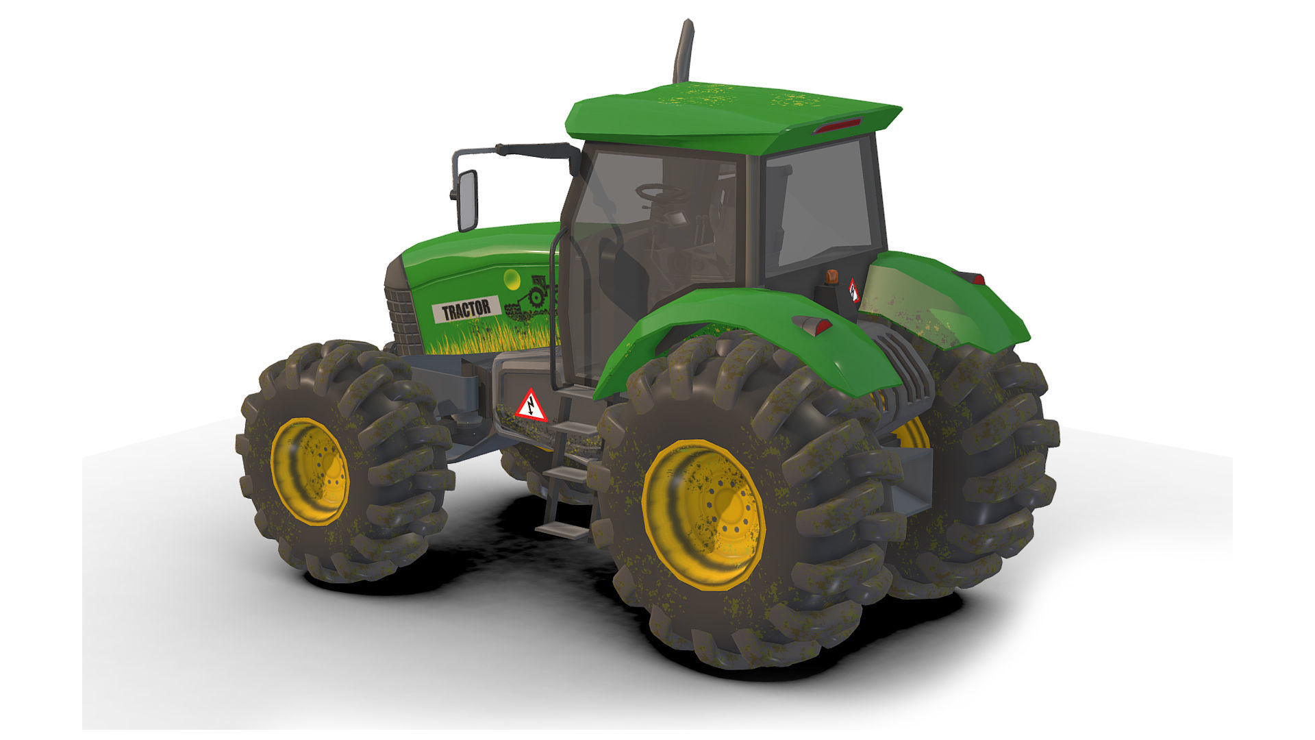 Tractor  Low-poly 3D model_3