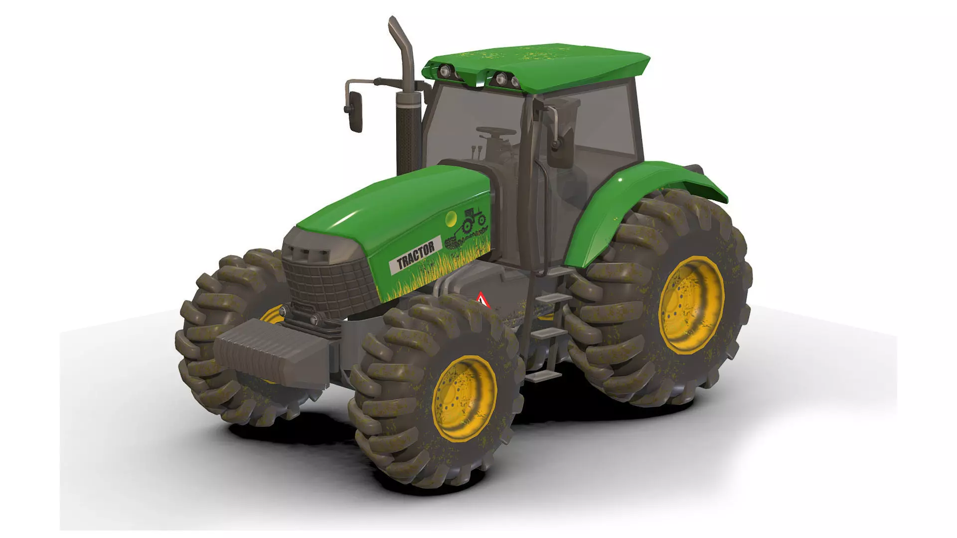 Tractor  Low-poly 3D model_0