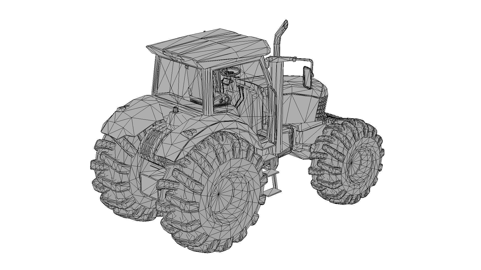 Tractor  Low-poly 3D model_6