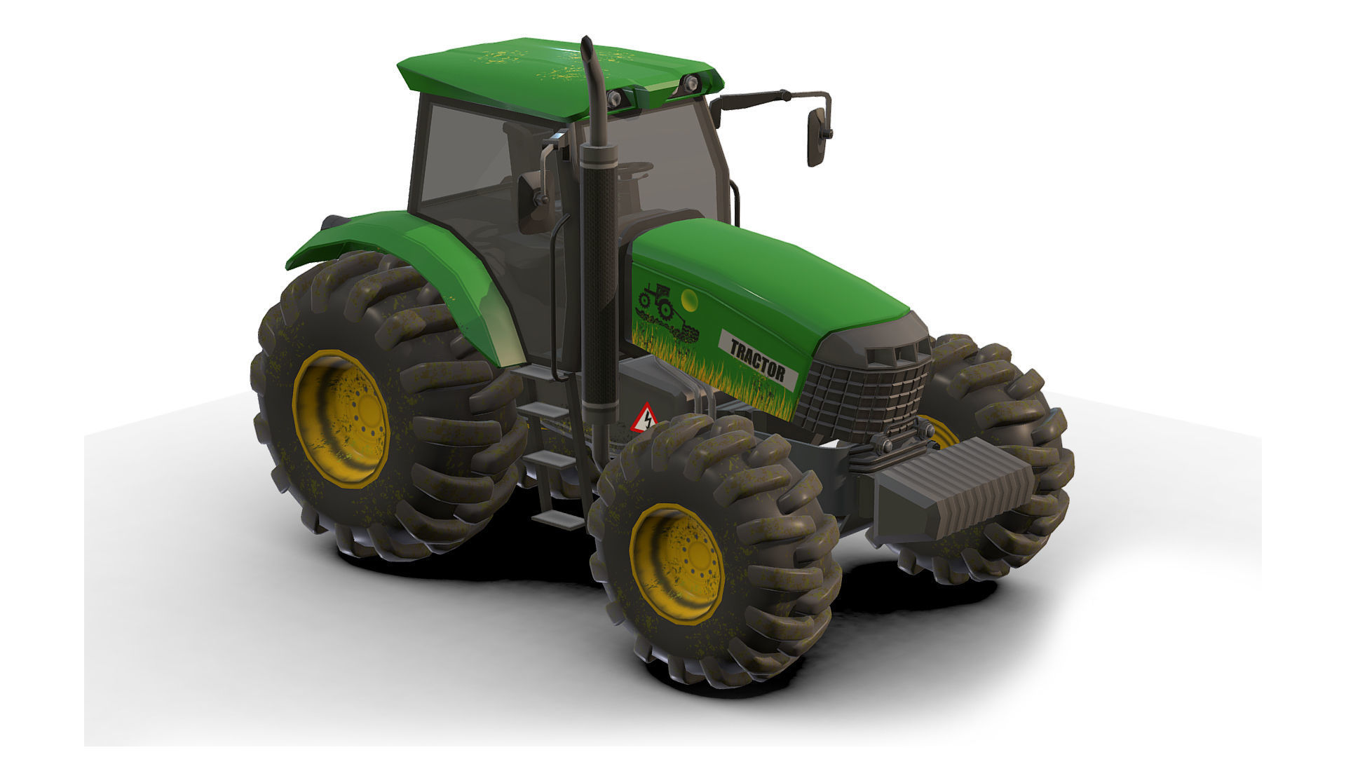 Tractor  Low-poly 3D model_1