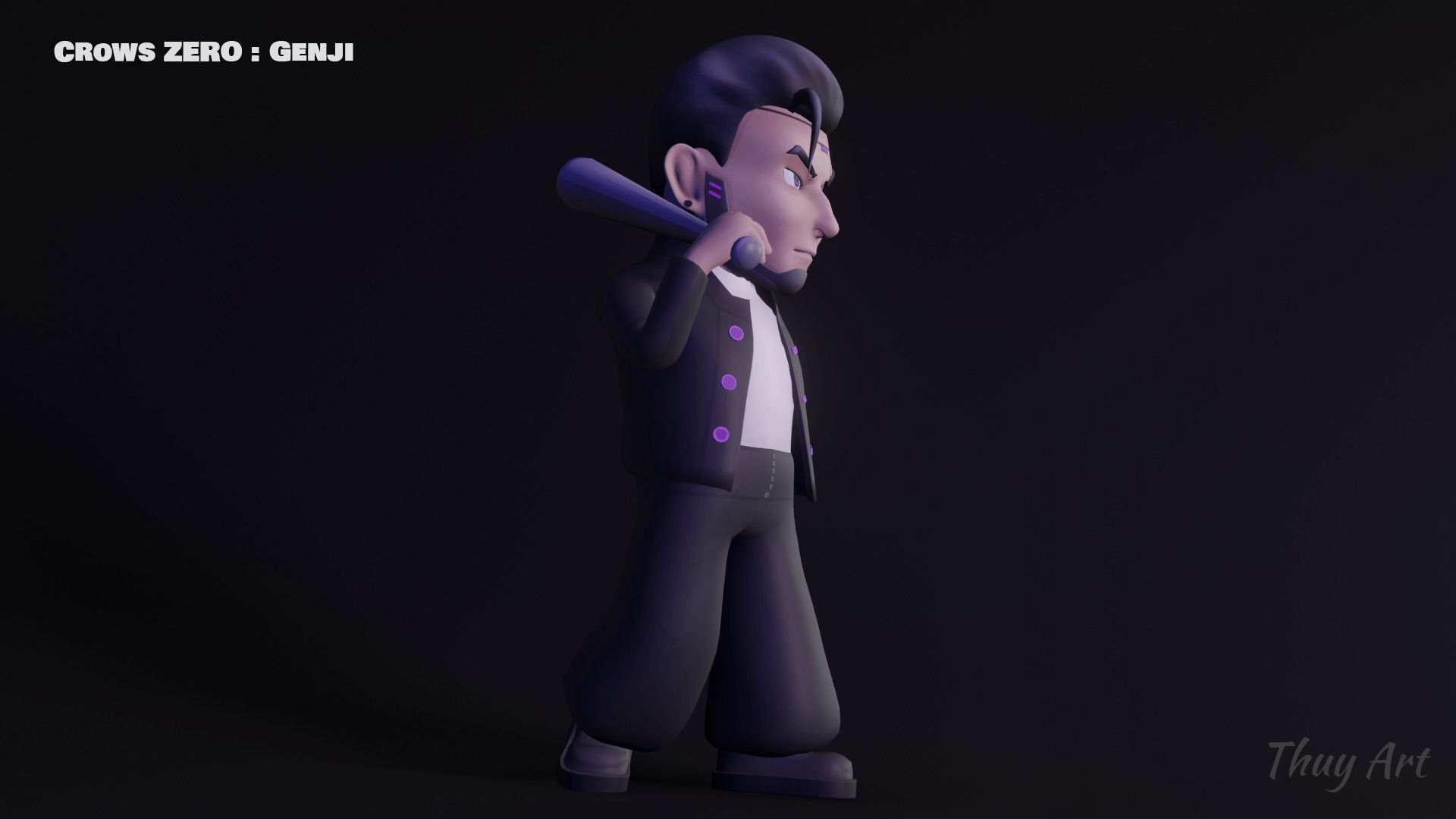 Character Gang Gengi Chibi - Crows Zero 3D model_6