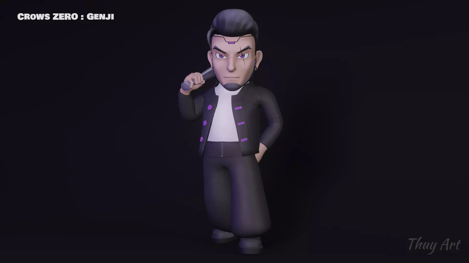 Character Gang Gengi Chibi - Crows Zero 3D model_0