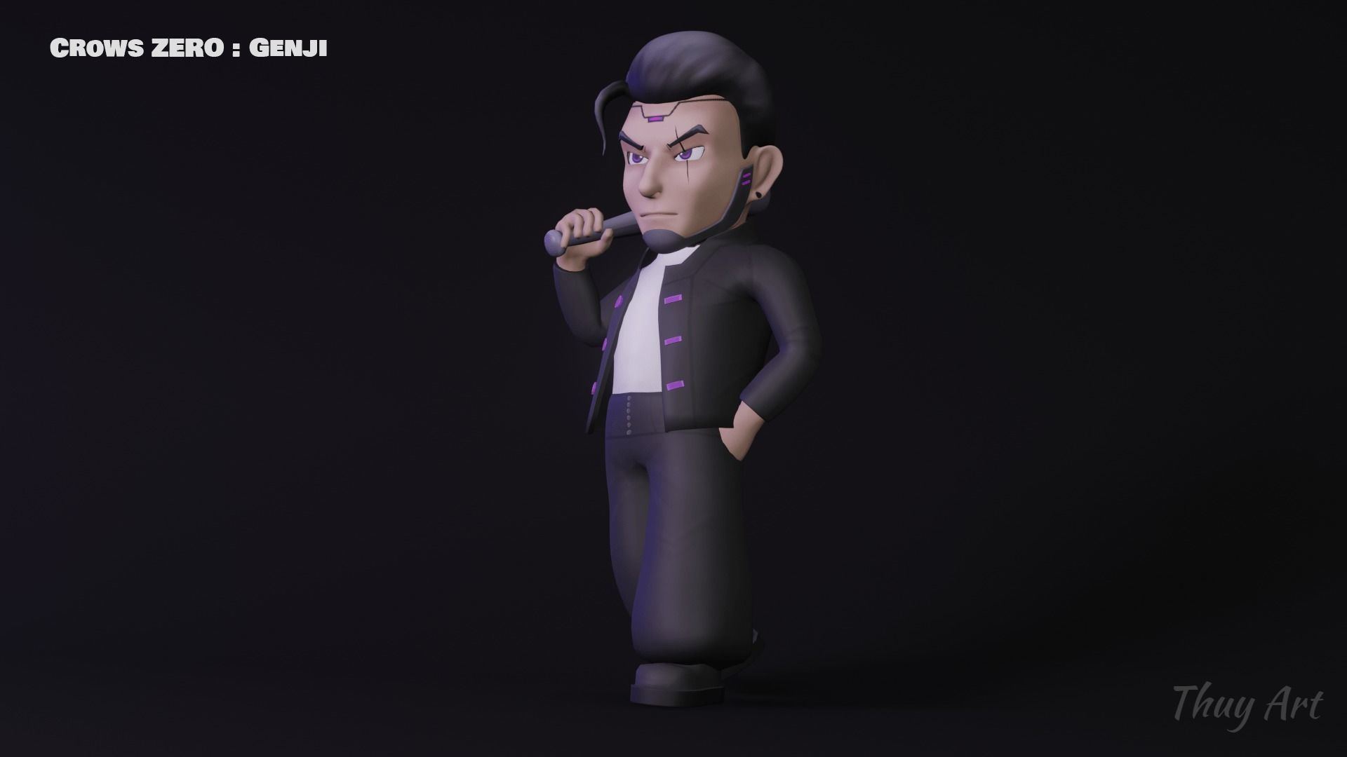 Character Gang Gengi Chibi - Crows Zero 3D model_5