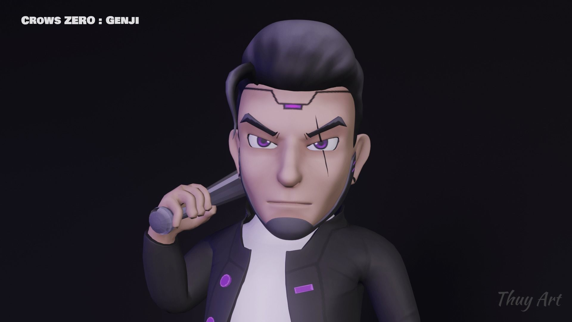 Character Gang Gengi Chibi - Crows Zero 3D model_4