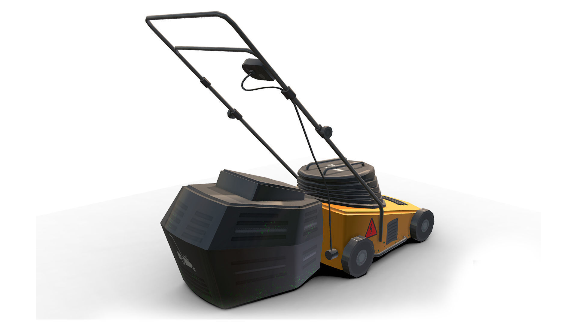 Lawn-mower Low-poly 3D model_3