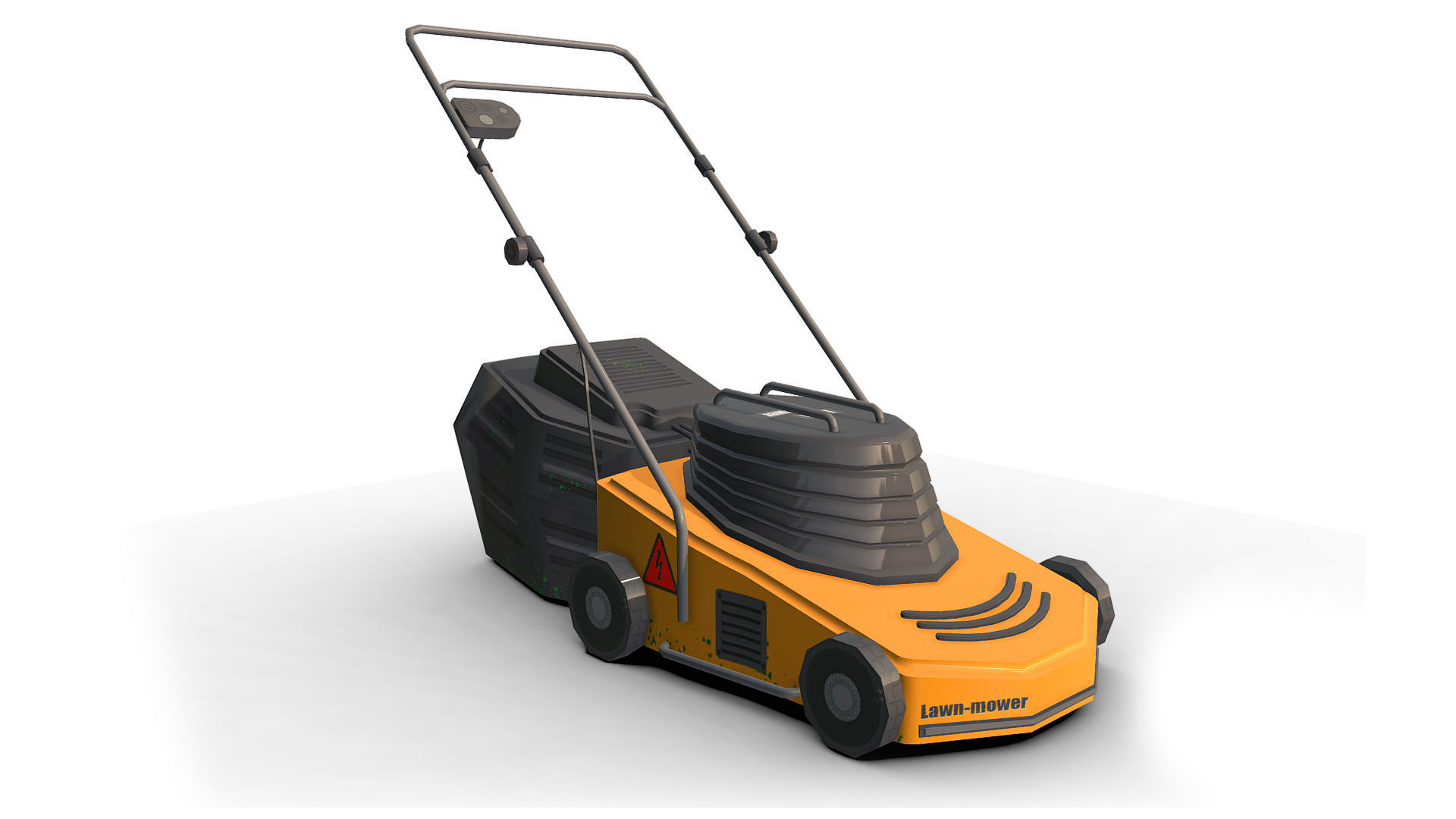 Lawn-mower Low-poly 3D model_2