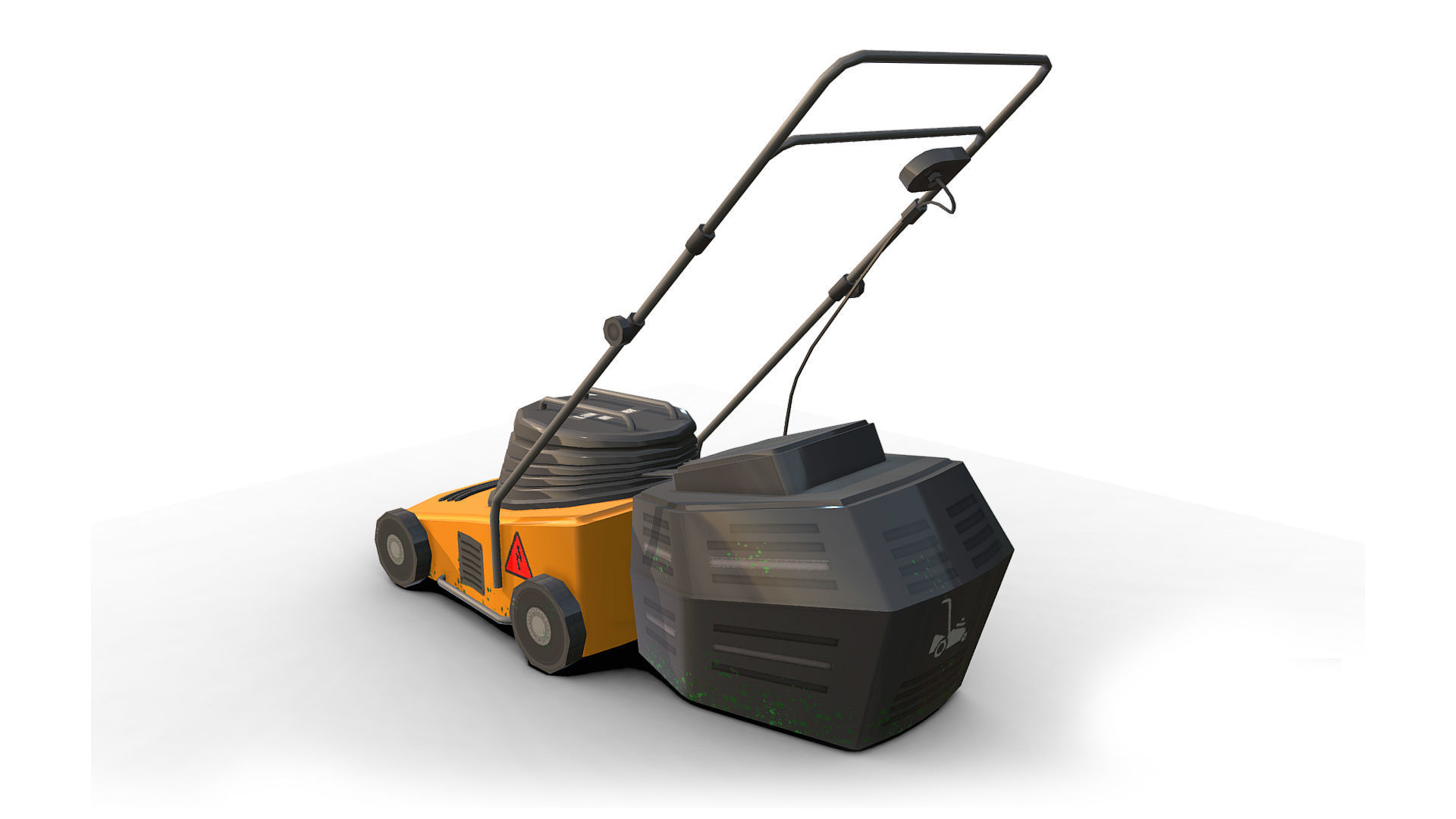 Lawn-mower Low-poly 3D model_4