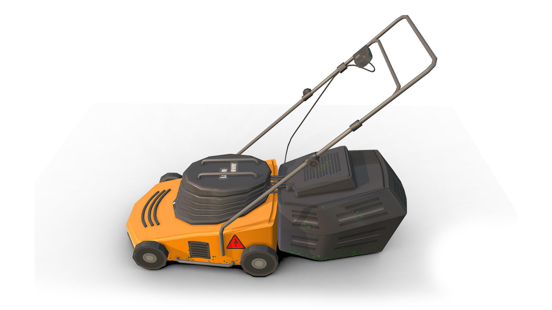 Lawn-mower Low-poly 3D model_1
