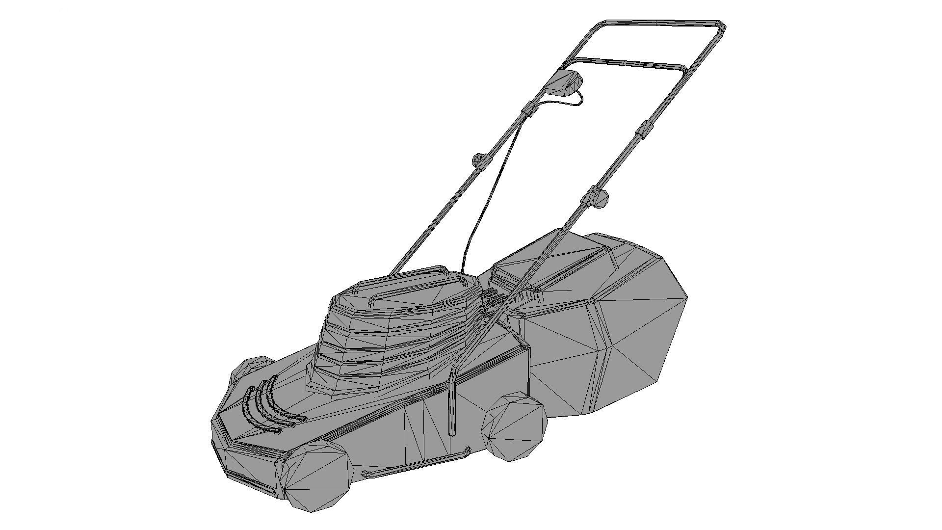Lawn-mower Low-poly 3D model_6