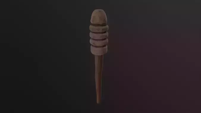 Medieval Torch 3D Model Low-poly 3D model