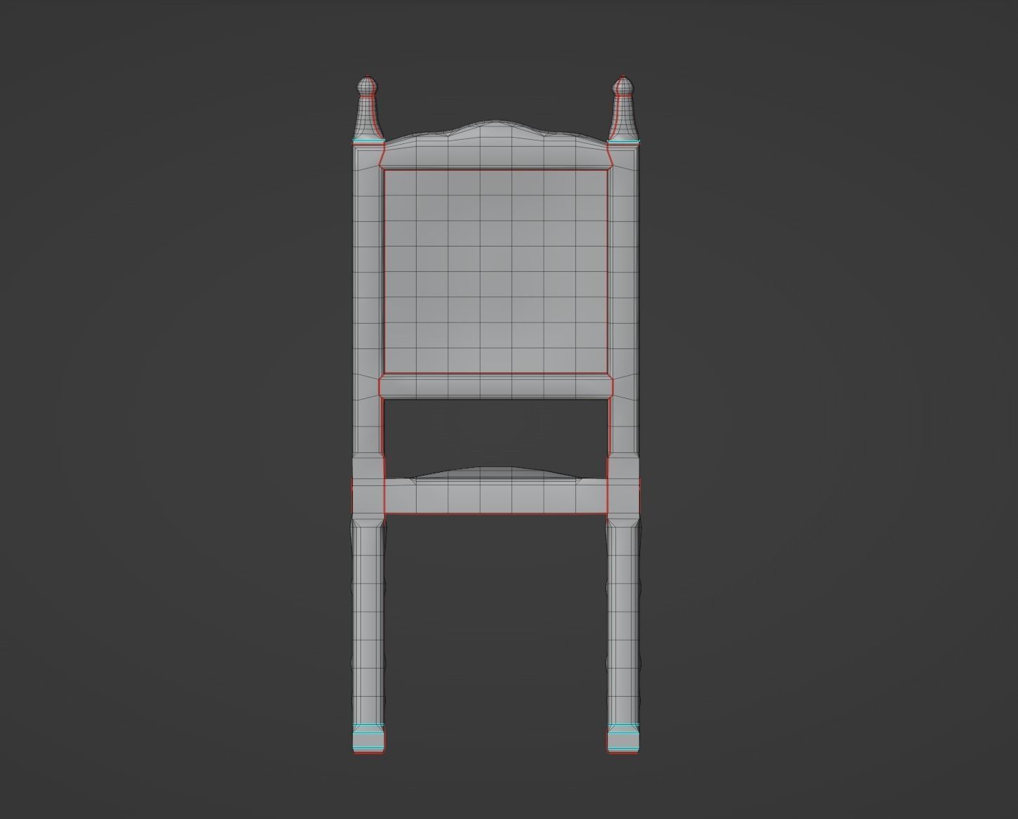 Antique Dining Chair Low-poly 3D model_17