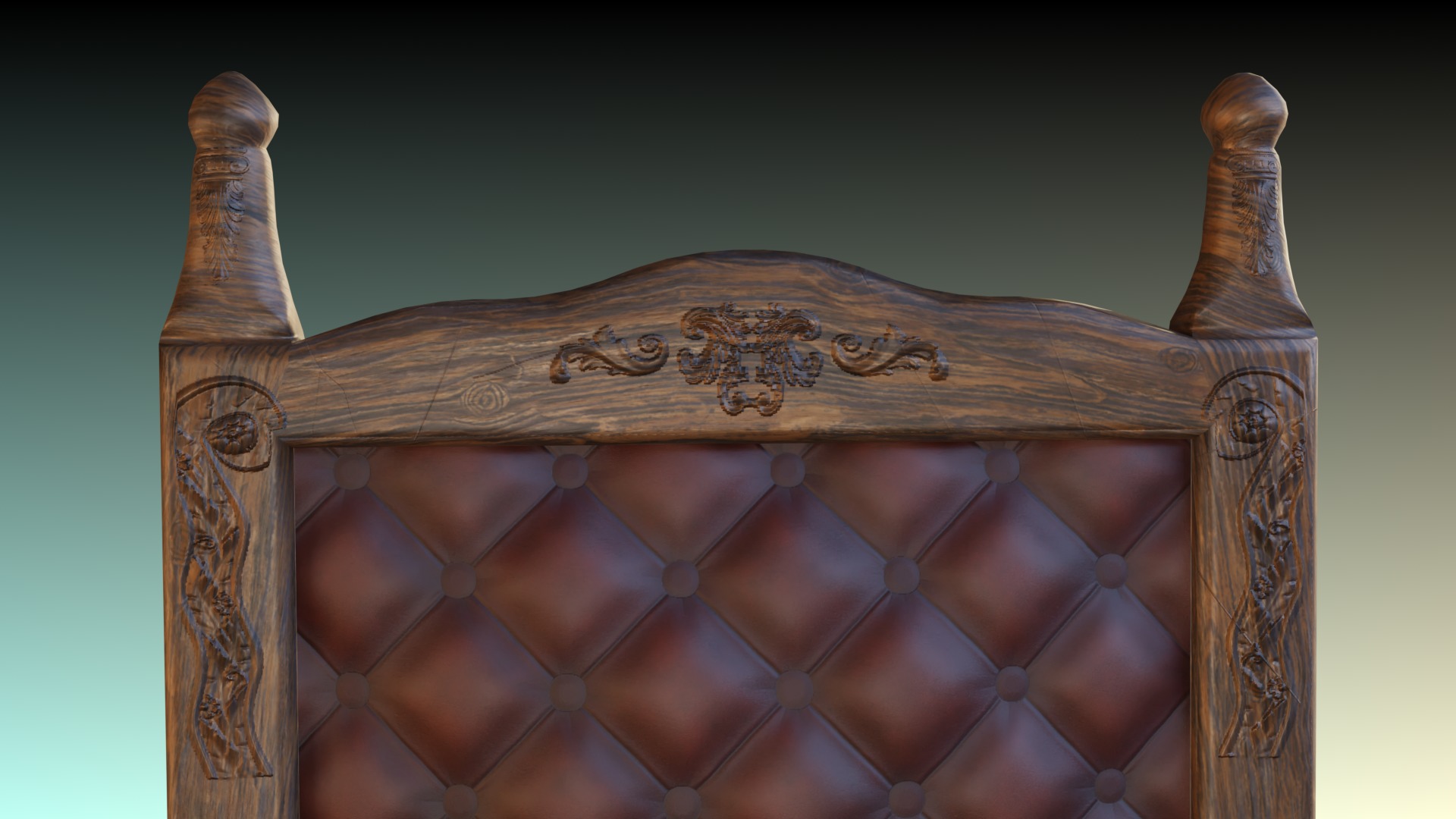 Antique Dining Chair Low-poly 3D model_16