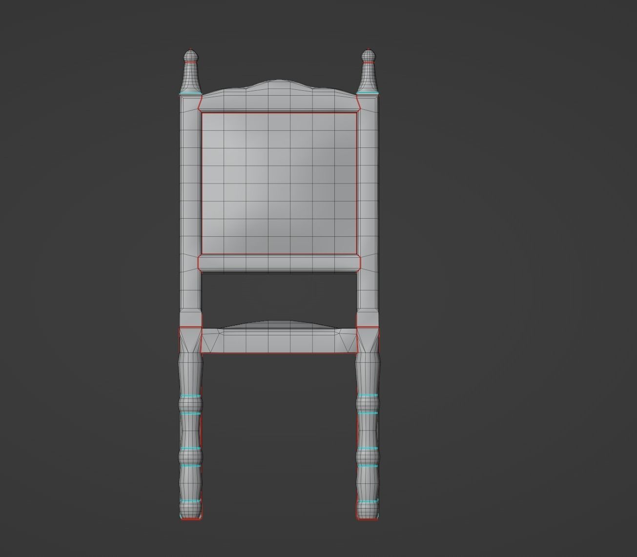 Antique Dining Chair Low-poly 3D model_19