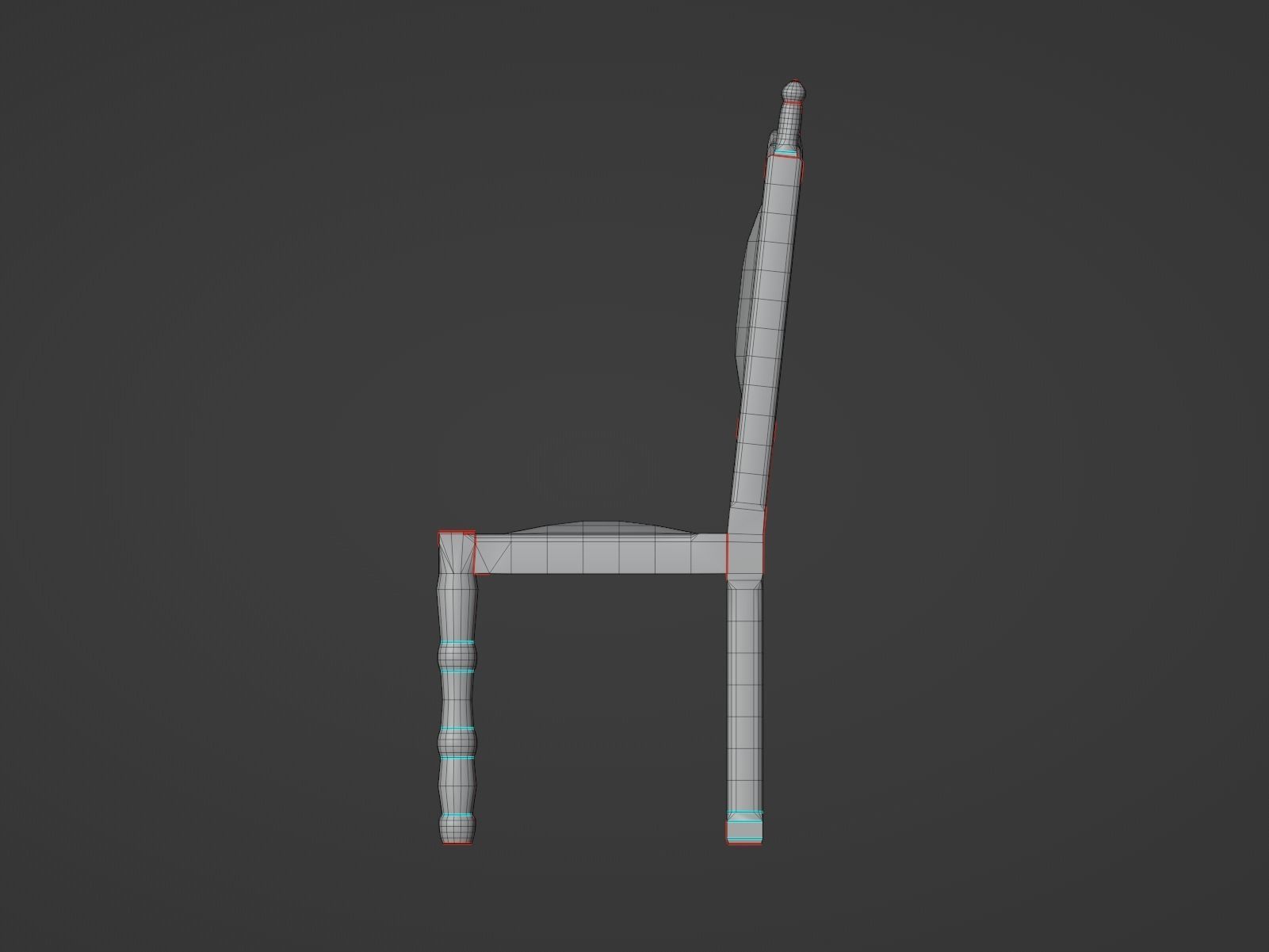 Antique Dining Chair Low-poly 3D model_20