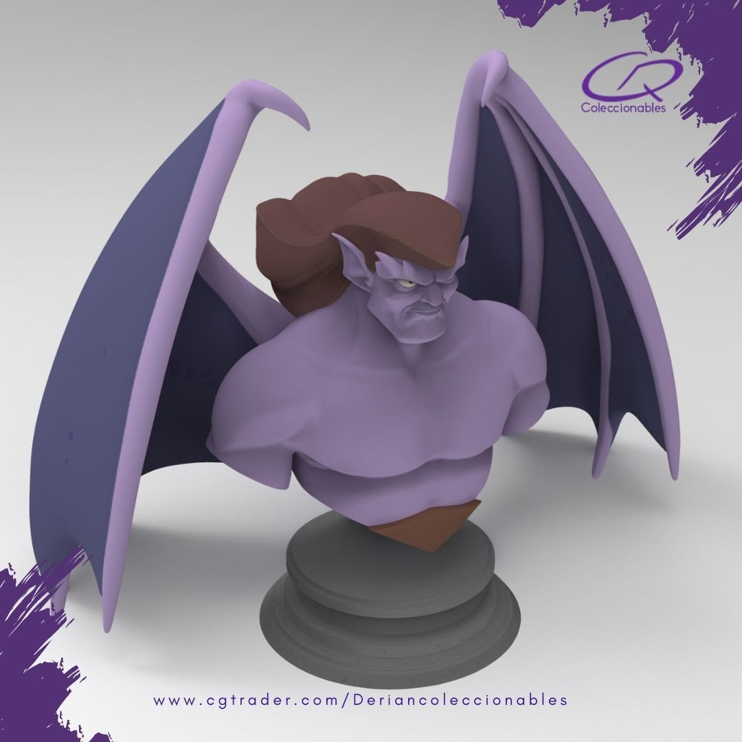 Goliath bust with wings - Bust 02 3D print model_8