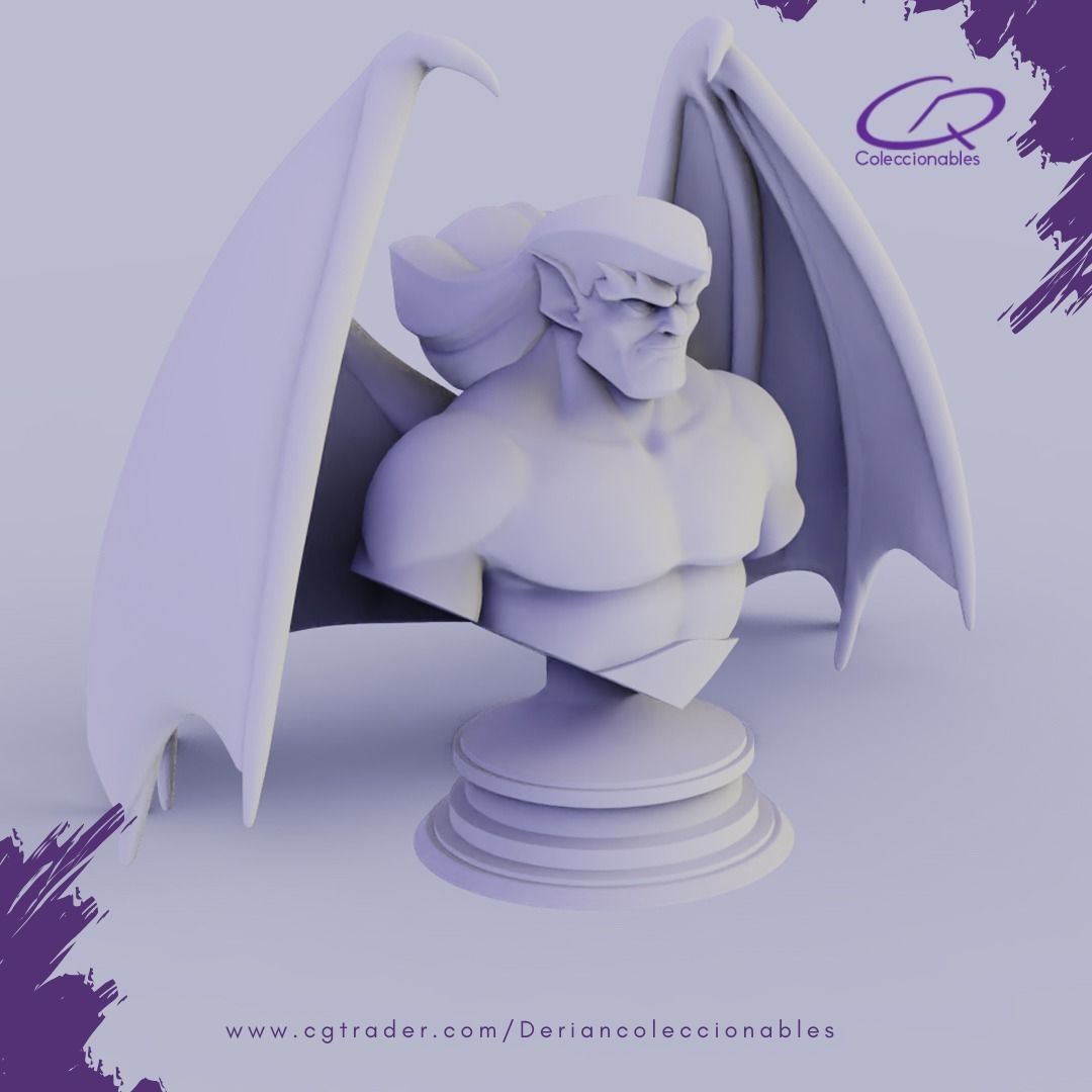 Goliath bust with wings - Bust 02 3D print model_17