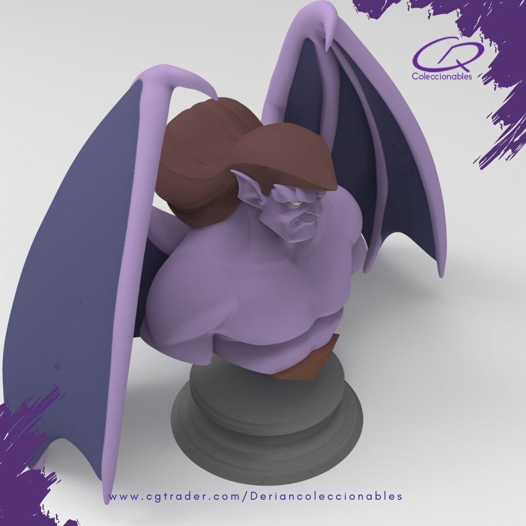 Goliath bust with wings - Bust 02 3D print model_11