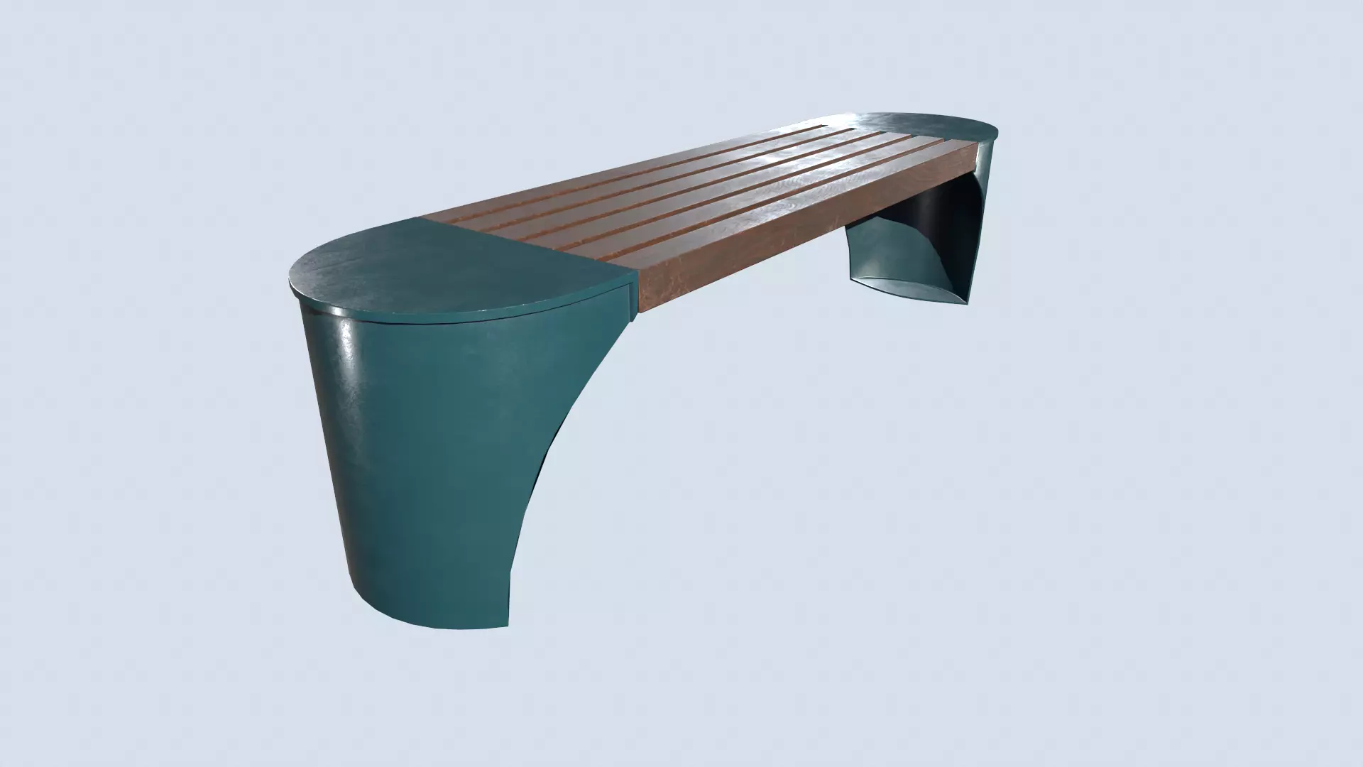 Street bench low poly pbr game ready Free low-poly 3D model