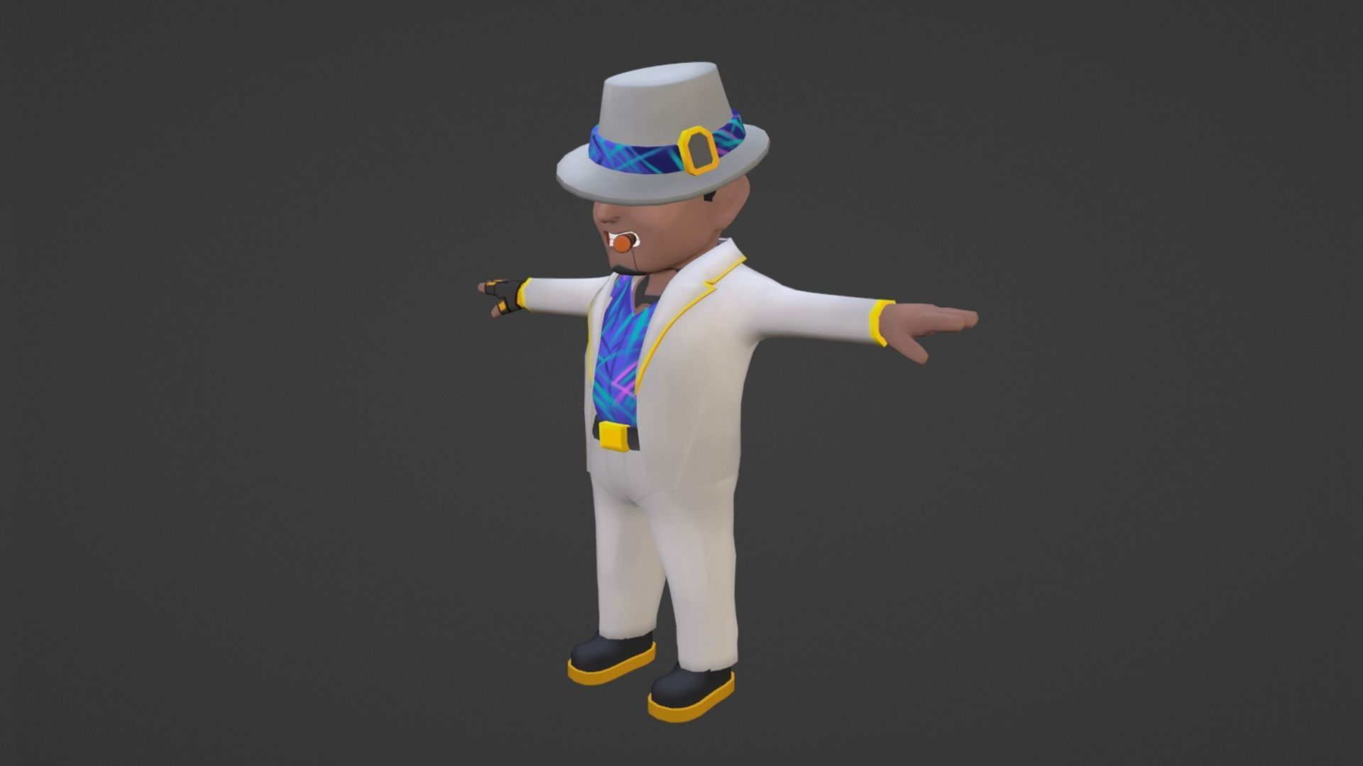 Character Gangster Molly Chibi Low-poly 3D model_3