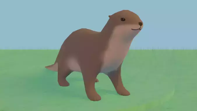 Lowpoly Otter Free low-poly 3D model