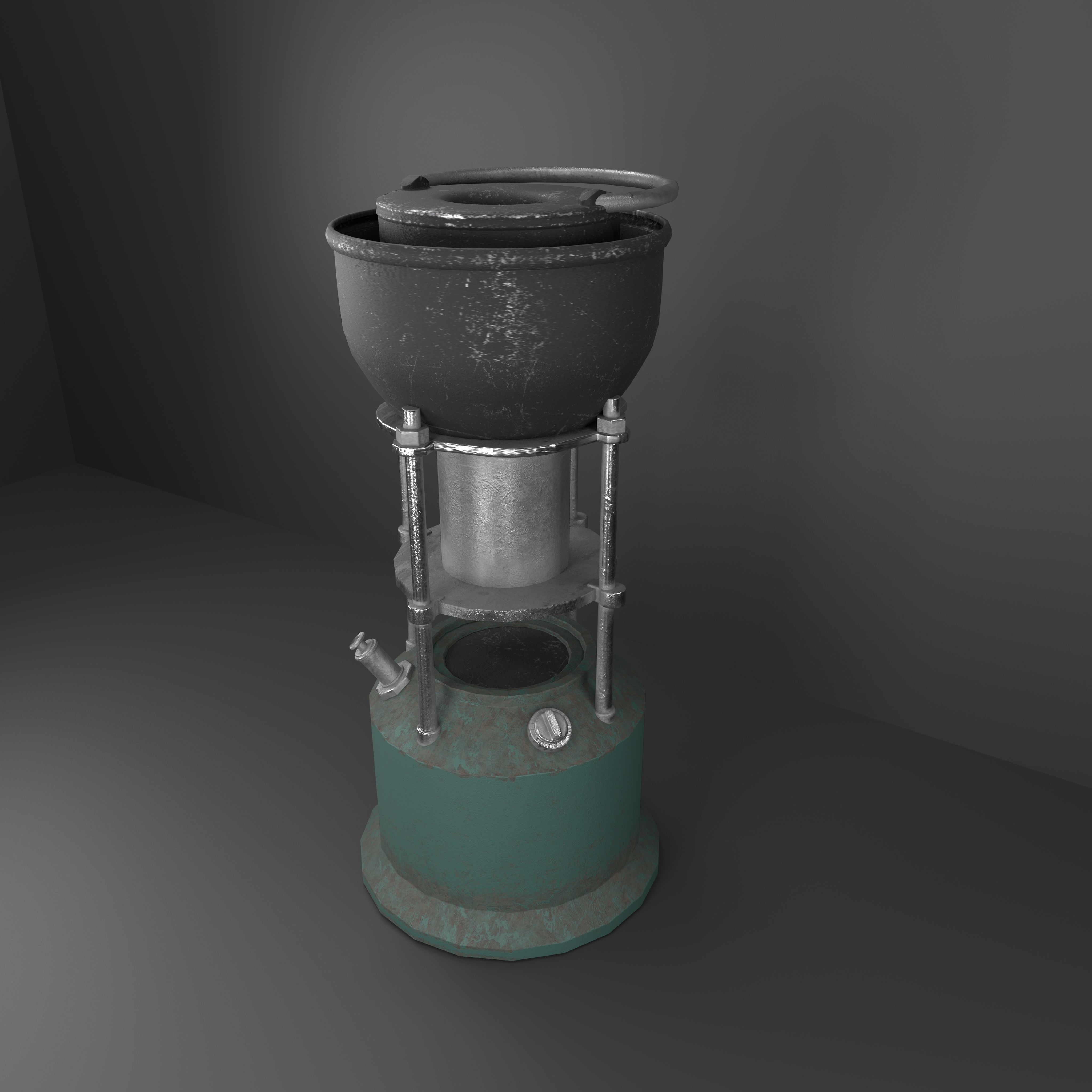 pocket lamp Low-poly 3D model_6