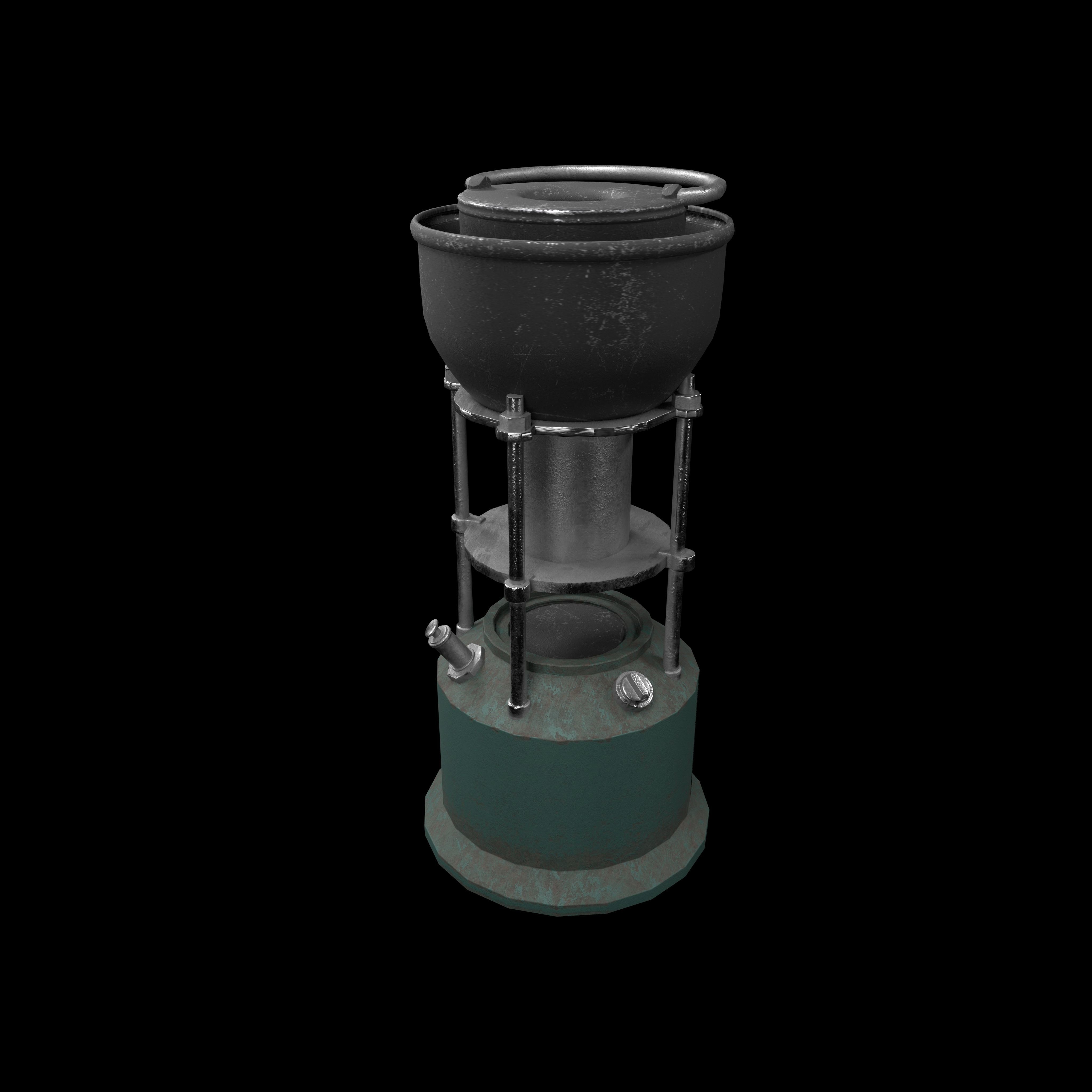 pocket lamp Low-poly 3D model_3