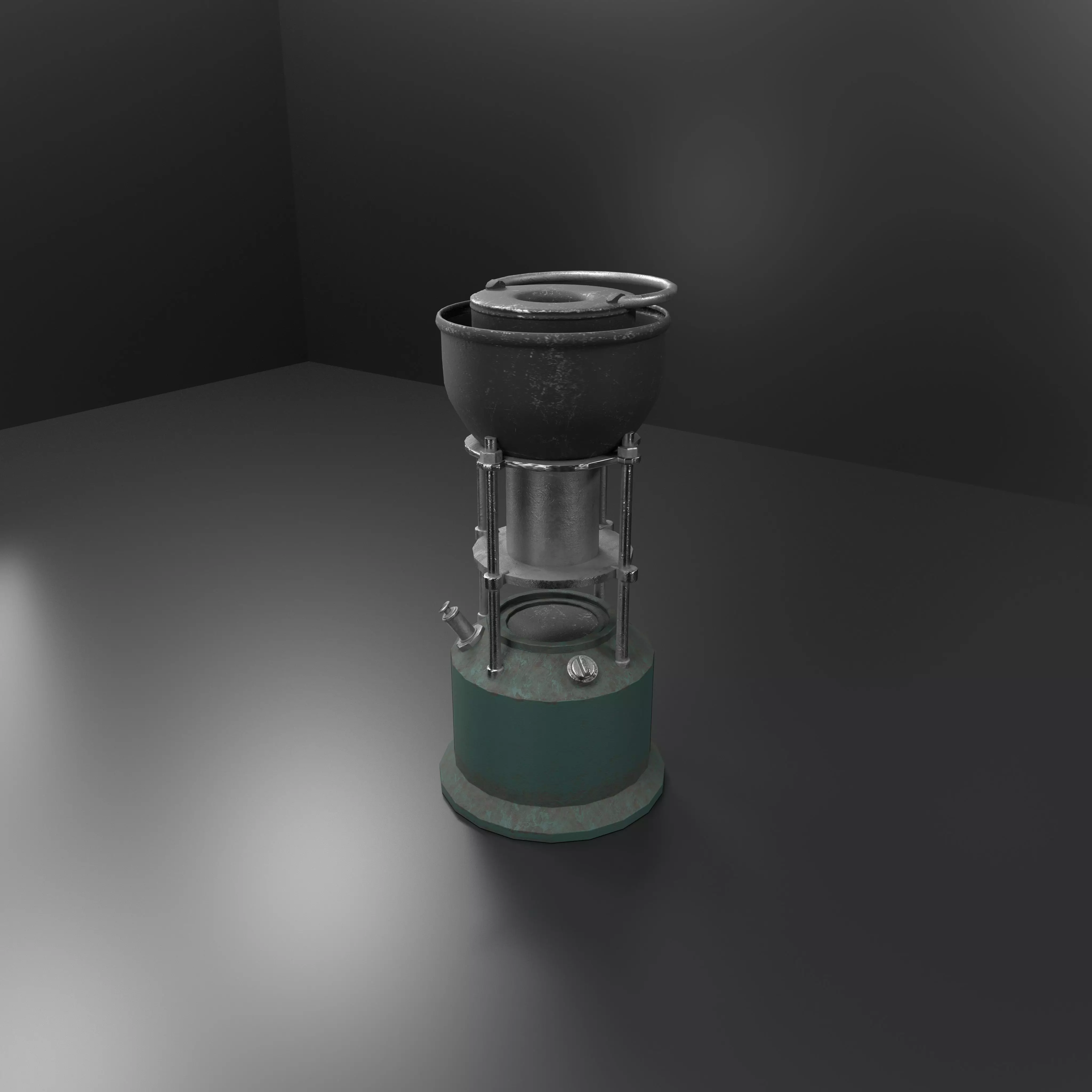 pocket lamp Low-poly 3D model_0