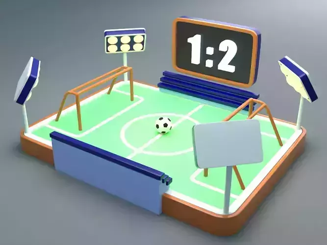 Football-Soccer Field  Low-poly 3D model