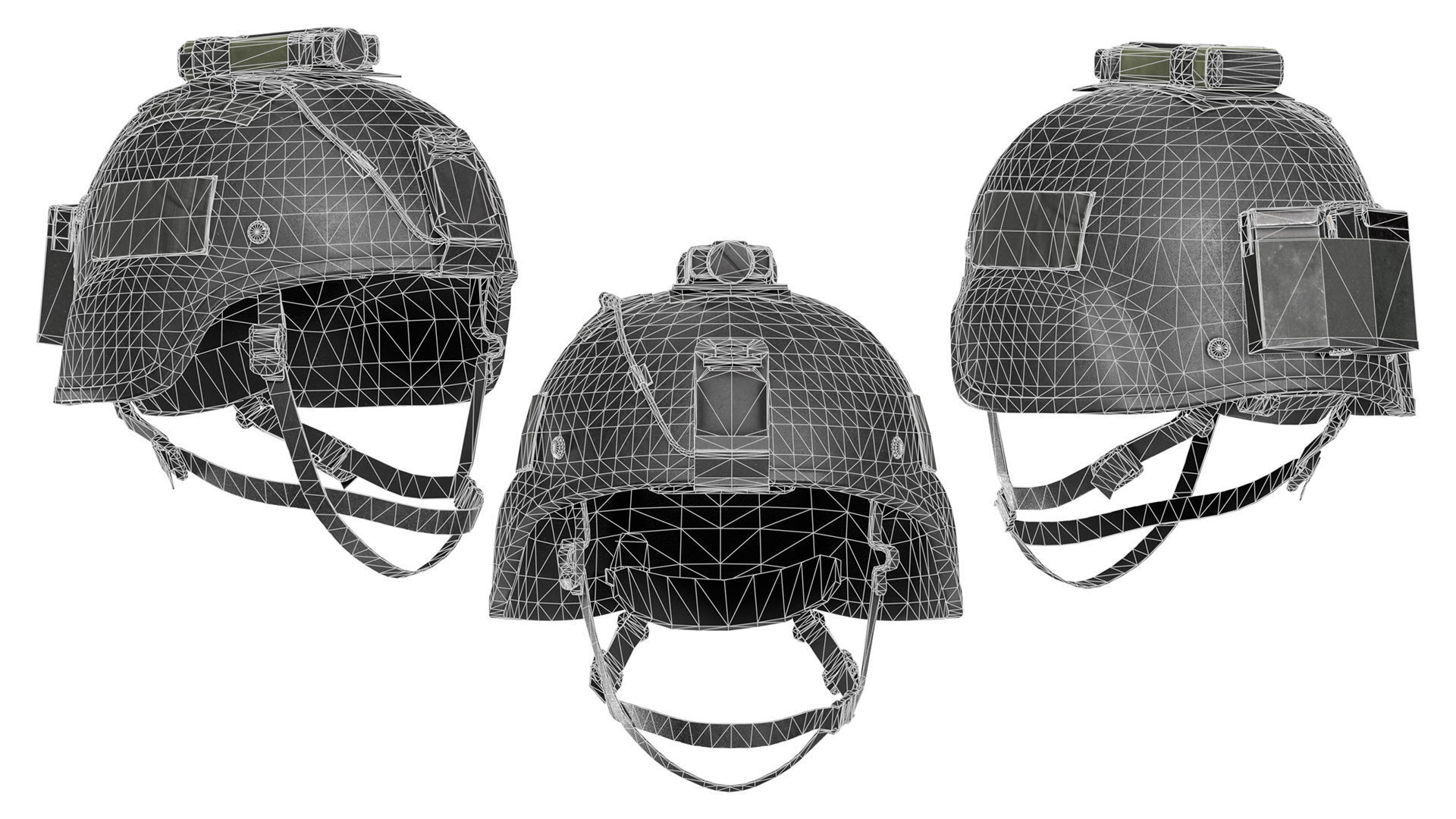 MICH HELMET LOW CUT Low-poly 3D model_10