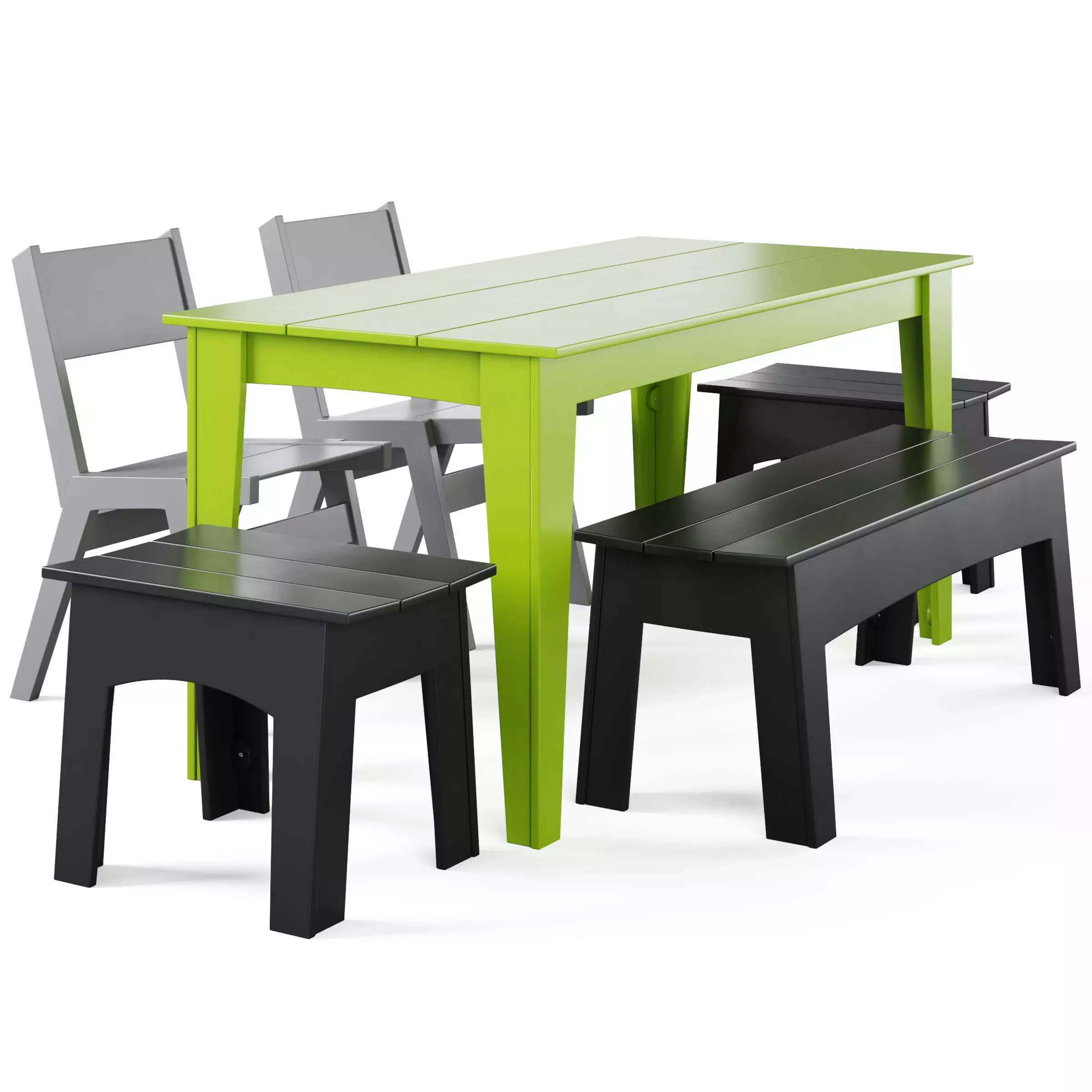 Alfresco Dining Table and Bench by Loll designs 3D model_0