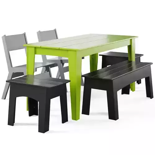 Alfresco Dining Table and Bench by Loll designs 3D model