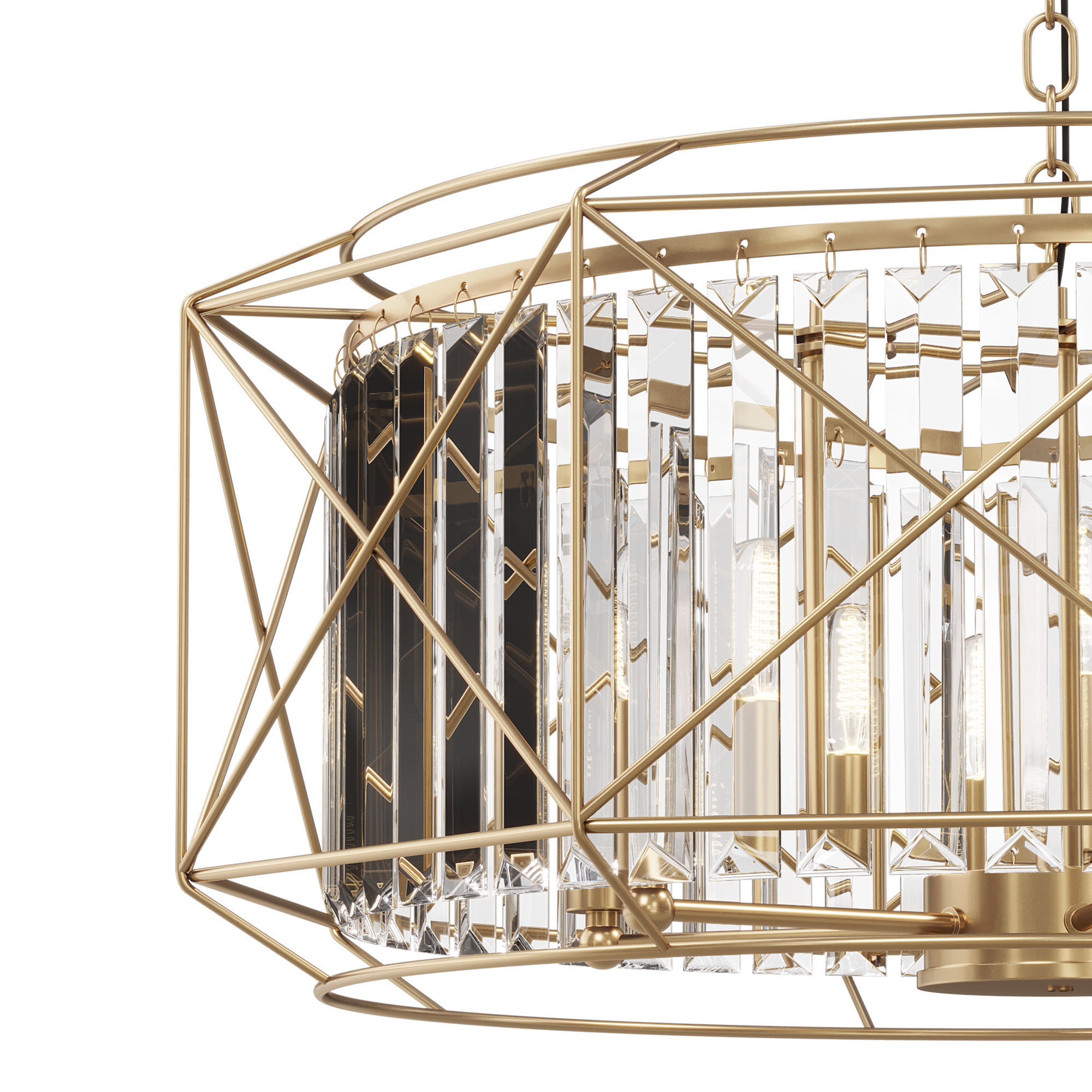 Designer chandelier made of VELM glass by lalume 3D model_1