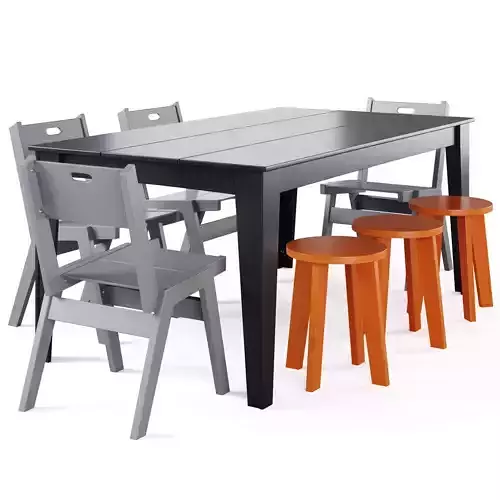 Alfresco Dining Table and Chair by Loll designs 3D model