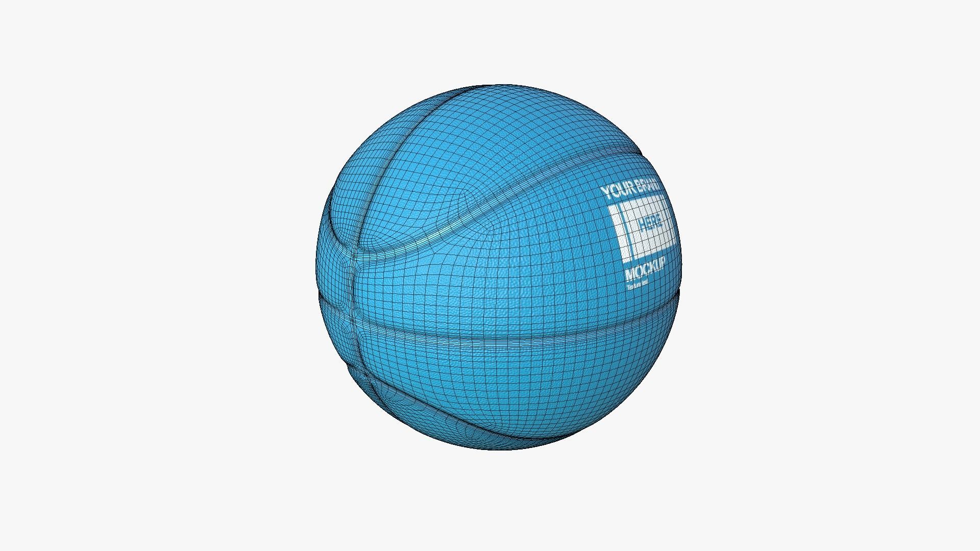 Basket Ball - Blank Mock Up Basic Template 3D model_1