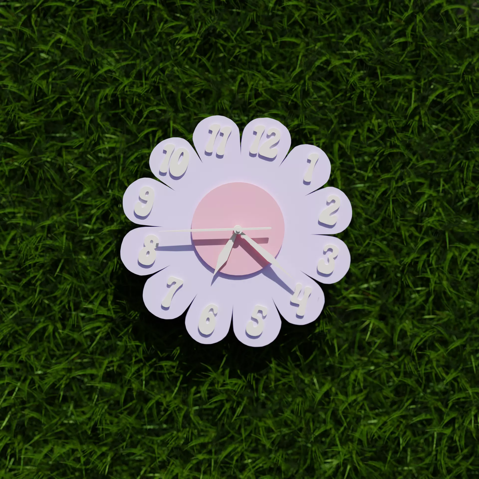 70s inspired rigged Clock 3D model_0