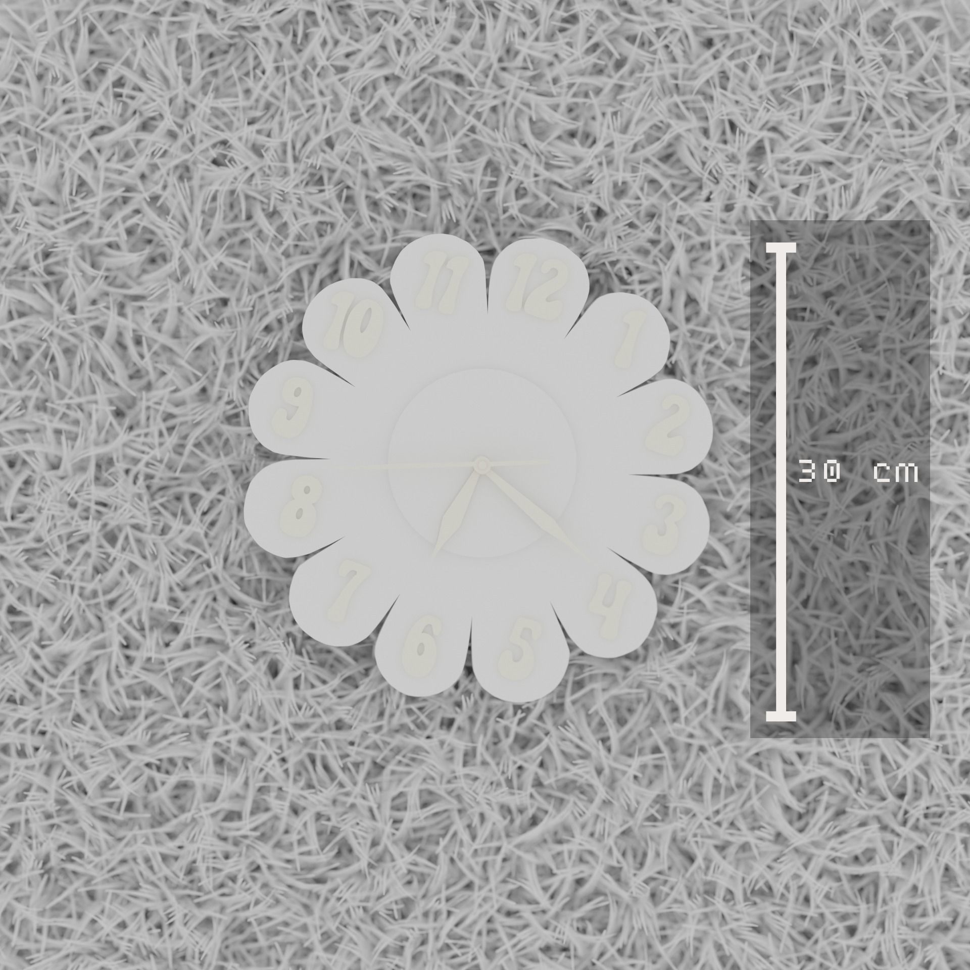 70s inspired rigged Clock 3D model_1