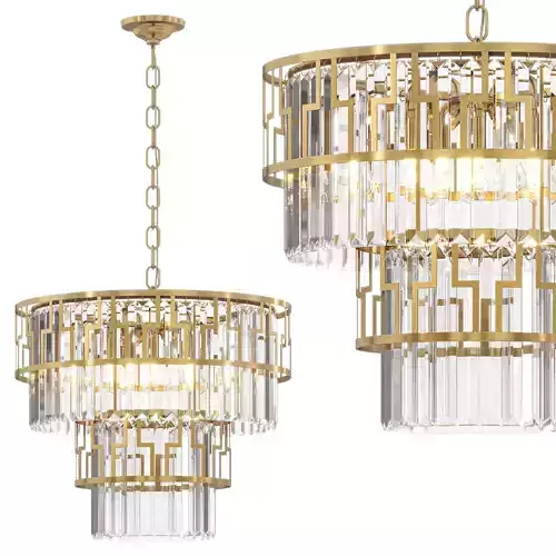 Designer chandelier with GEZA glass pendants by Lalume