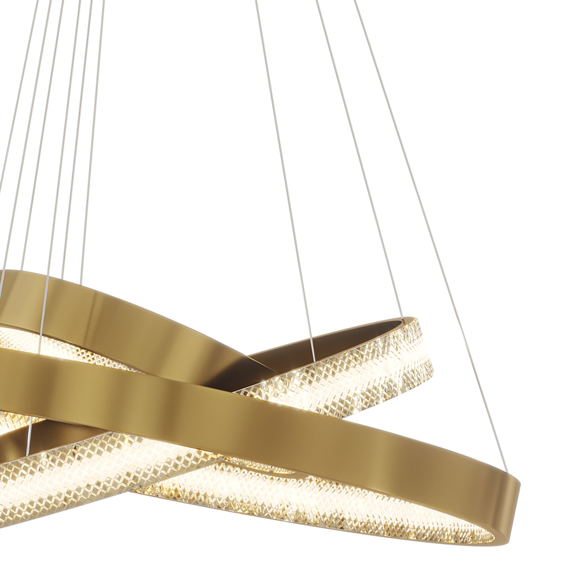 Chandelier ORACLE 3 Rings Gold by lalume 3D model_1
