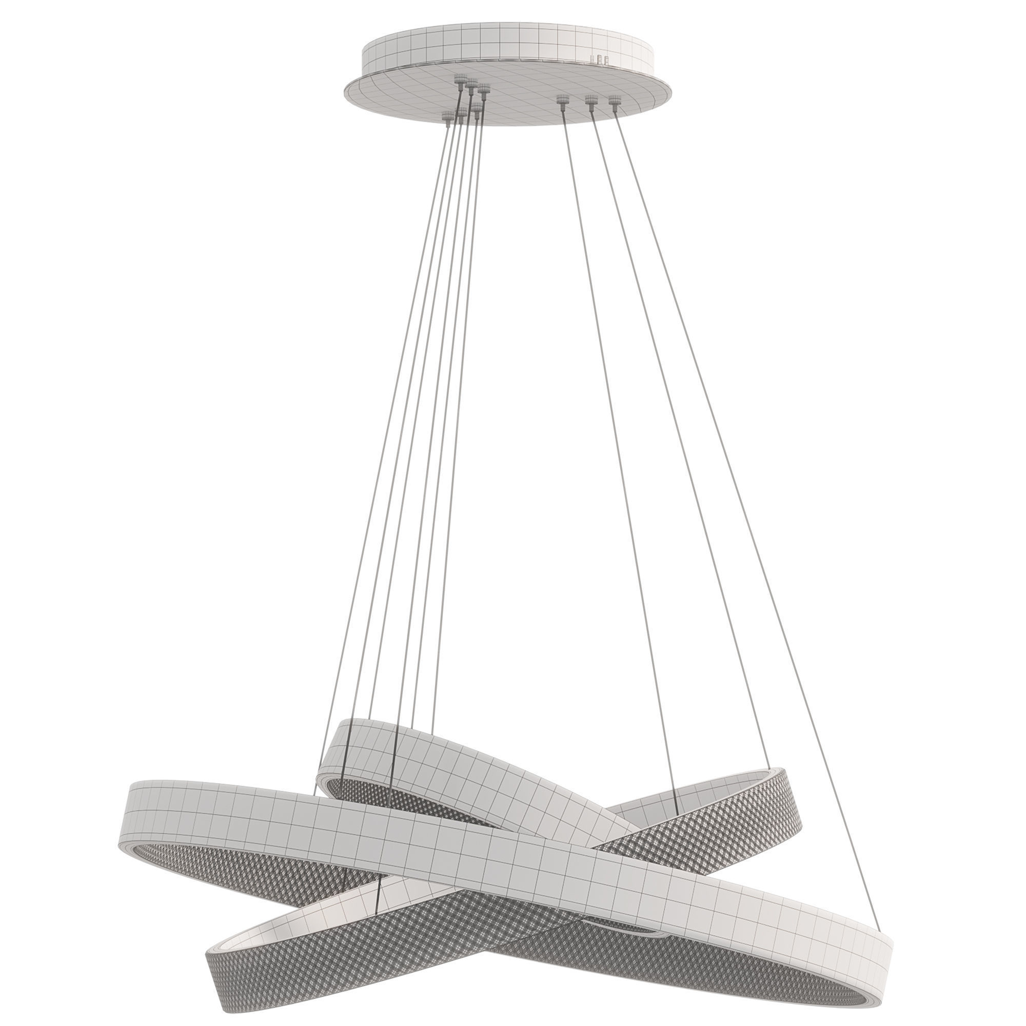 Chandelier ORACLE 3 Rings Gold by lalume 3D model_2