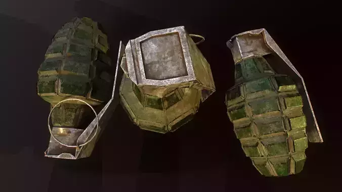 3d Low Poly Grenade Modelling