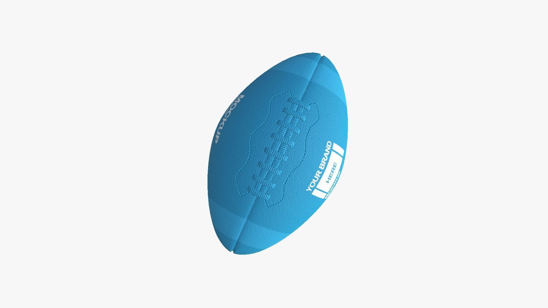 Rugby Ball - Blank Mock Up Basic Template 3D model_8